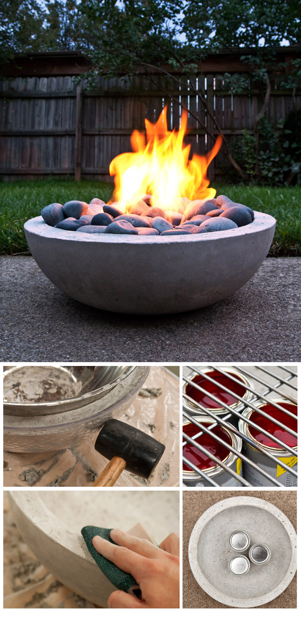 concrete fire bowl diy