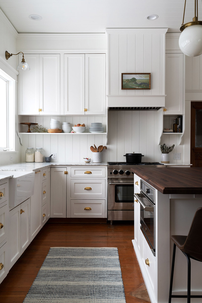 grit and polish kitchen painted entirely in simply white