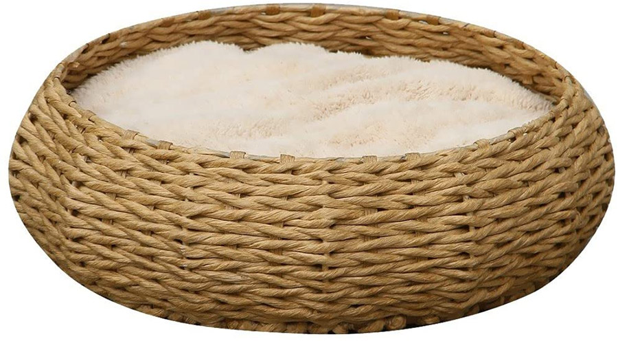 woven boho style dog bed