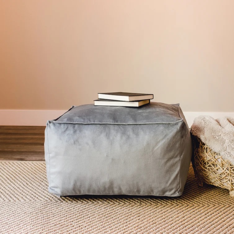 square shaped velvet floor pillow