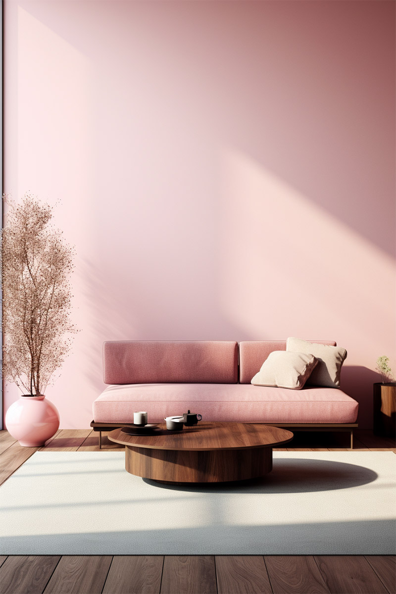 barbiecore + minimalistic interior