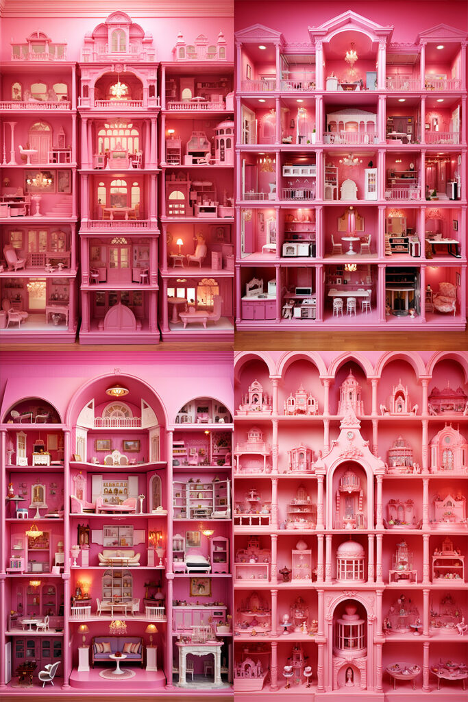 pink dollhouses