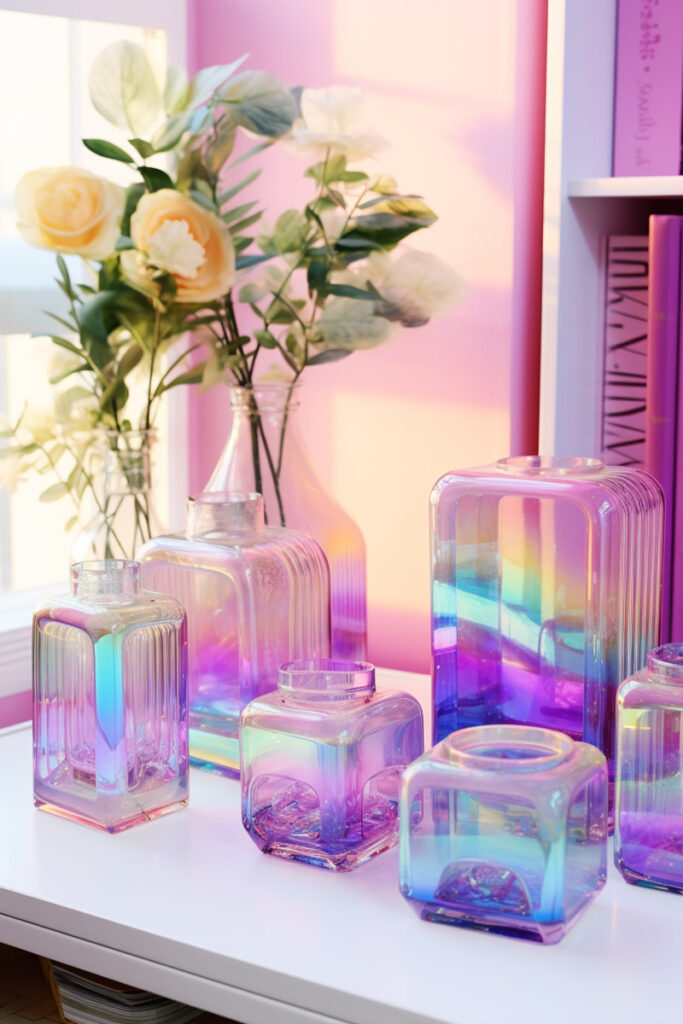 Glass Iridescent decor pieces