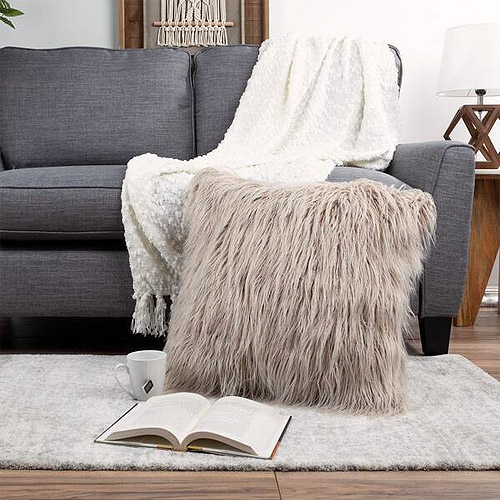 cozy faux fur pillow