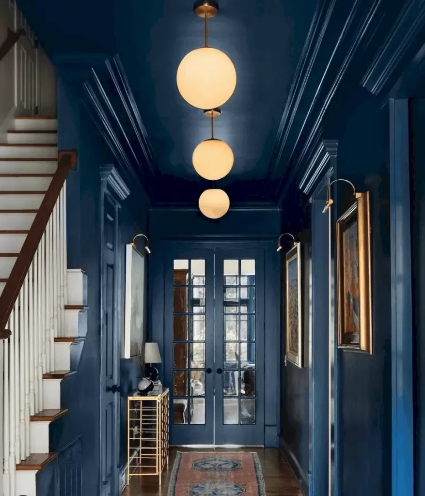 Add character to a builder grade home by painting the ceiling a bold color! 